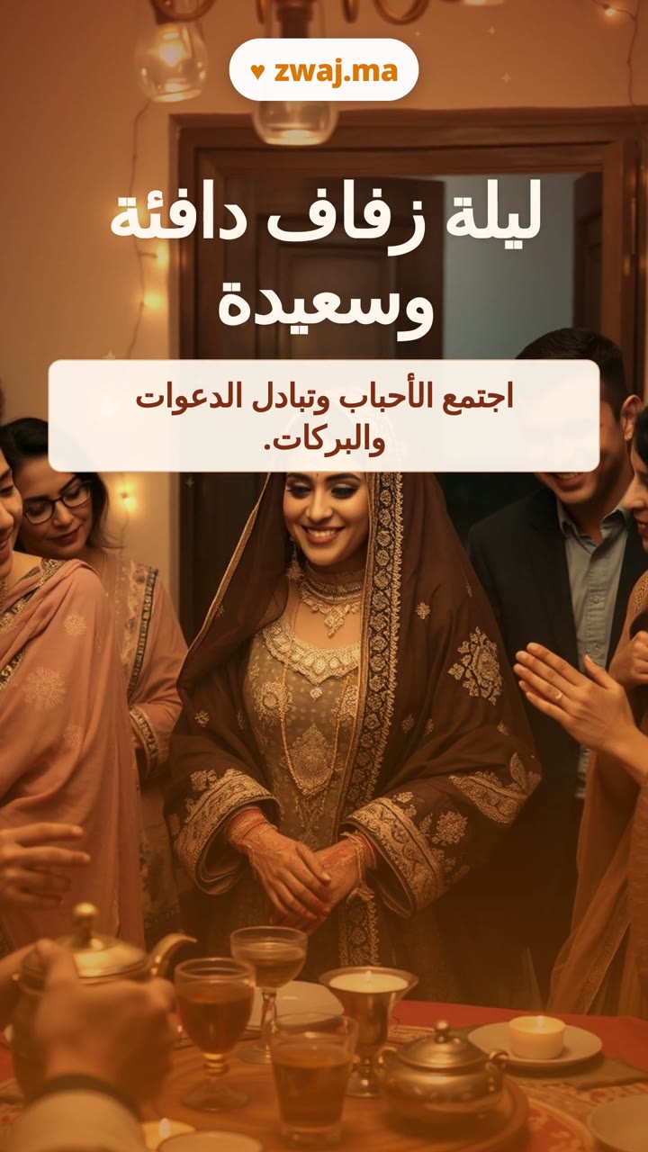 ليلة زفاف دافئة وسعيدة